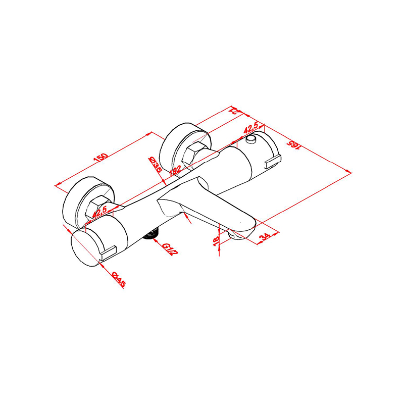 صنبور عمود الدش الحراري