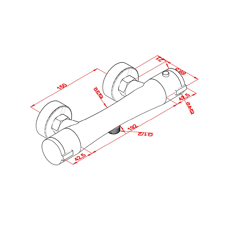 صنبور عمود الدش الحراري