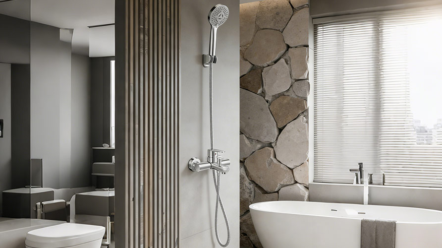 مجموعة كاملة من رأس الدش.